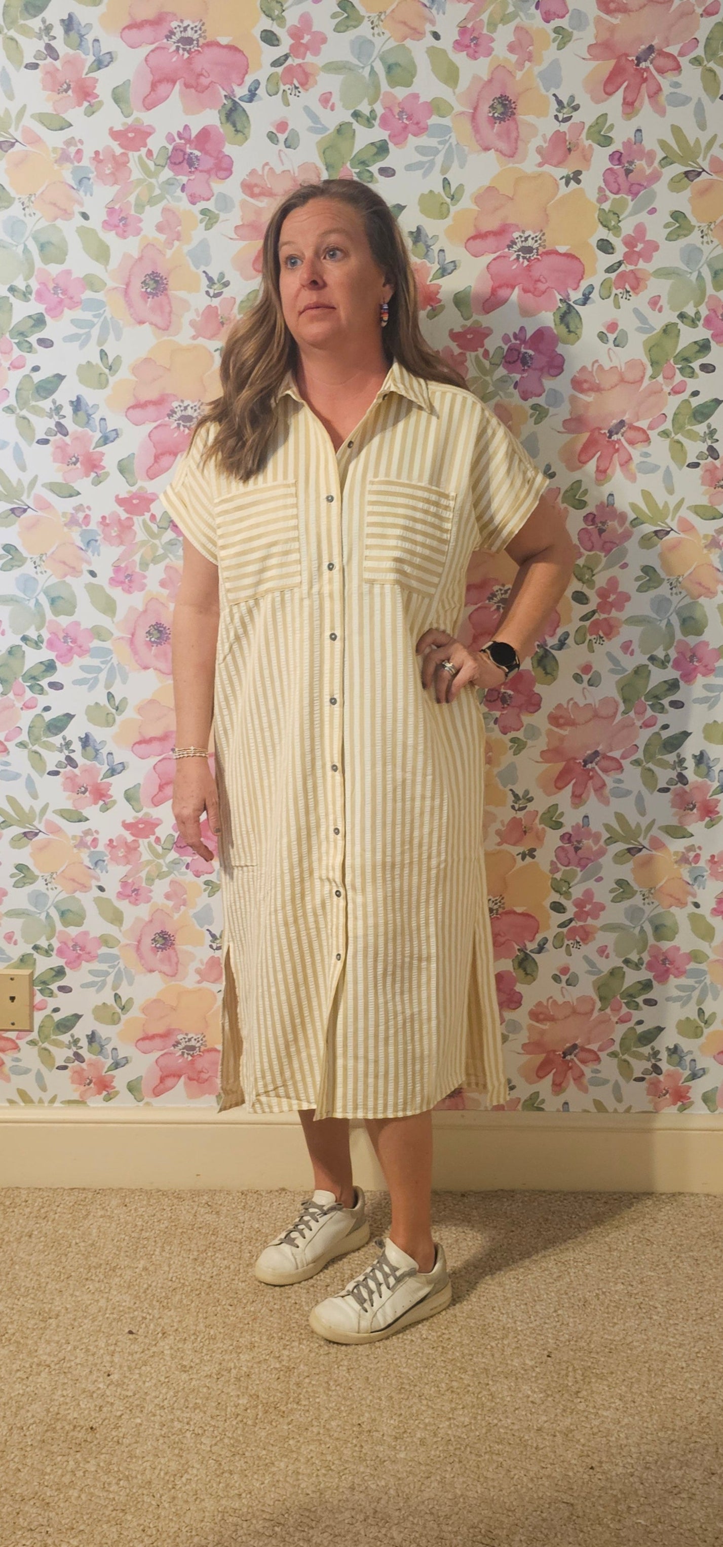 LT Taupe Striped Dress