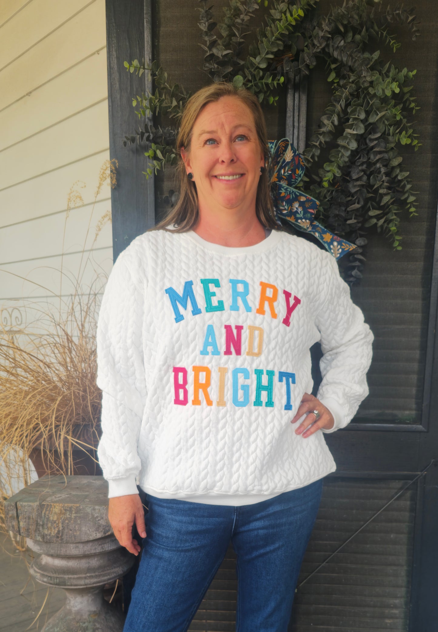 MARRY AND BRIGHT QUILTED SWEATSHIRT